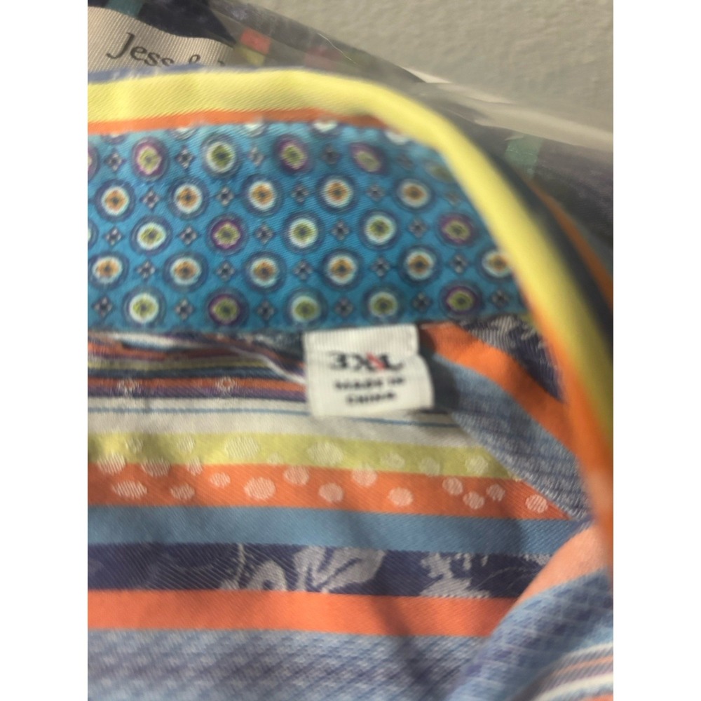 ROBERT GRAHAM 3X CLASSIC STRIPED BUTTON FRONT SHIRT Flip Cuffs Big And Tall - Picture 7 of 12